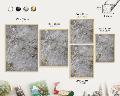 Lavagna magnetica per calamite souvenir in colore oro Marmo aggiunto