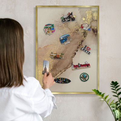 Lavagna per calamite delle vacanze con cornice dorata Lucentezza elegante
