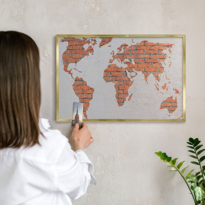 Lavagna magnetica per calamite souvenir in colore oro Mappa dei mattoni