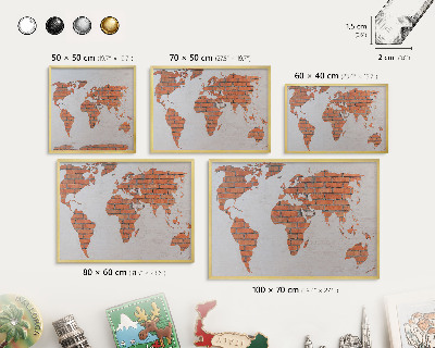 Lavagna magnetica per calamite souvenir in colore oro Mappa dei mattoni