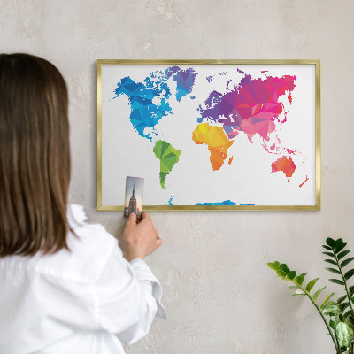 Lavagna per calamite delle vacanze con cornice dorata Mappa a colori