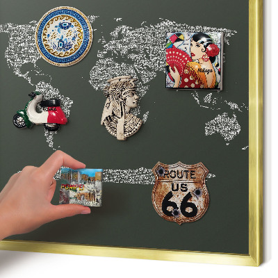 Lavagna magnetica per calamite souvenir in colore oro Mappa testuale