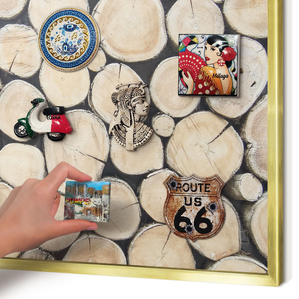 Lavagna magnetica per calamite souvenir in colore oro Struttura in acciaio