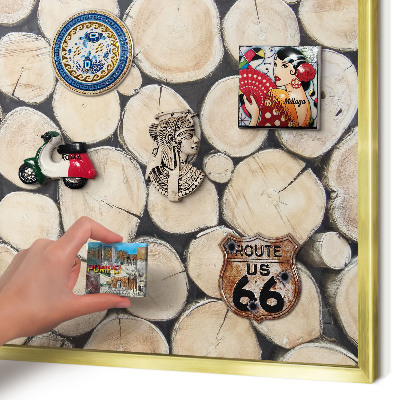 Lavagna magnetica per calamite souvenir in colore oro Struttura in acciaio