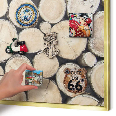 Lavagna magnetica per calamite souvenir in colore oro Struttura in acciaio