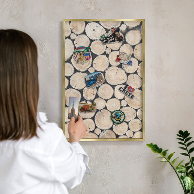 Lavagna magnetica per calamite souvenir in colore oro Struttura in acciaio