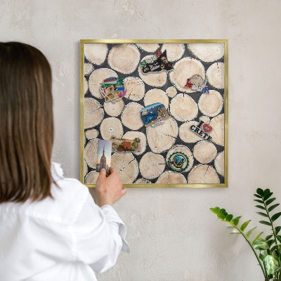 Lavagna magnetica per calamite souvenir in colore oro Struttura in acciaio