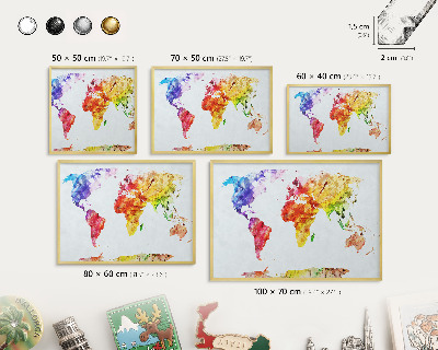 Lavagna magnetica per calamite souvenir in colore oro Mappa a colori