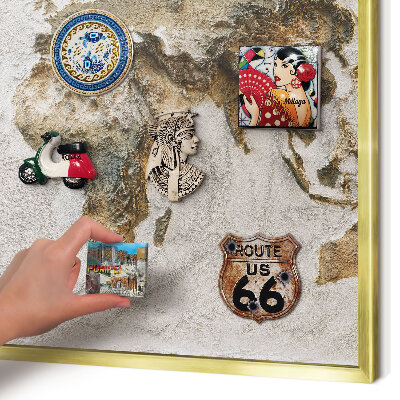 Lavagna magnetica per calamite souvenir in colore oro Mappa altimetrica