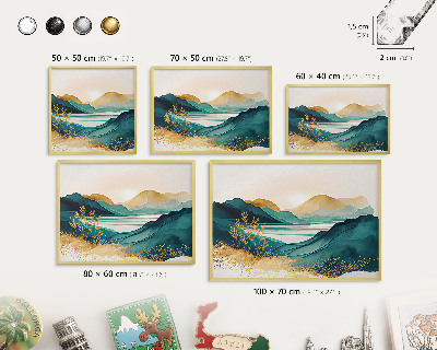 Lavagna magnetica per calamite souvenir in colore oro Una vista serena