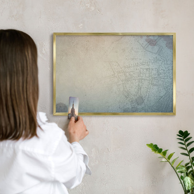 Lavagna per calamite delle vacanze con cornice dorata Vecchia mappa