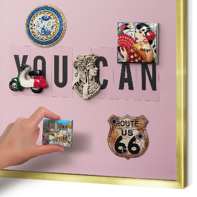 Lavagna magnetica per calamite souvenir in colore oro Motivazione quotidiana