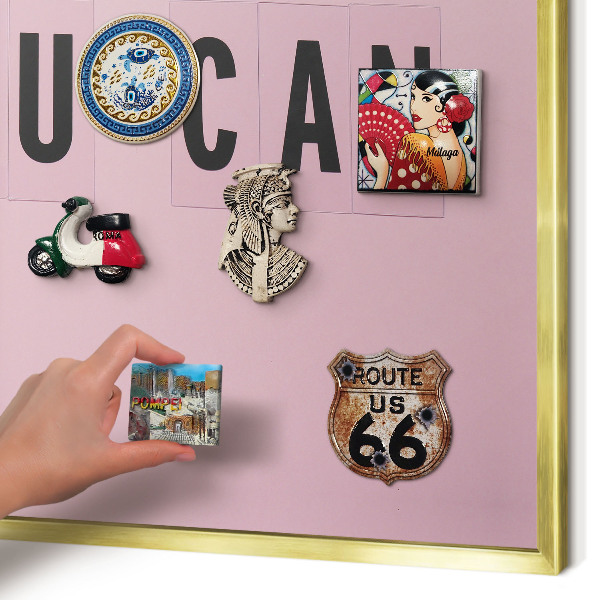 Lavagna magnetica per calamite souvenir in colore oro Motivazione quotidiana