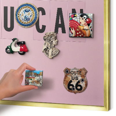 Lavagna magnetica per calamite souvenir in colore oro Motivazione quotidiana