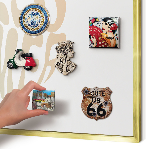 Lavagna magnetica per calamite souvenir in colore oro Ciao estate