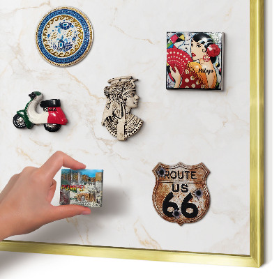 Lavagna magnetica per calamite souvenir in colore oro Eleganza del marmo