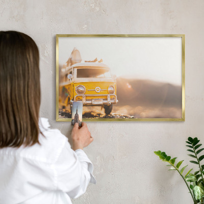 Lavagna magnetica per calamite souvenir in colore oro Viaggio retrò