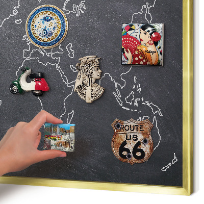 Lavagna magnetica per calamite souvenir in colore oro Mondo del Cretaceo