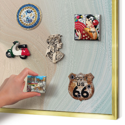 Lavagna magnetica per calamite souvenir in colore oro Vortice pastello