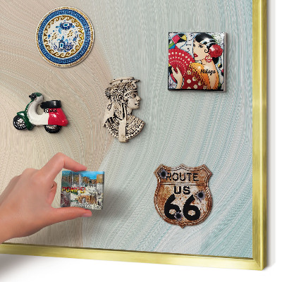 Lavagna magnetica per calamite souvenir in colore oro Vortice pastello