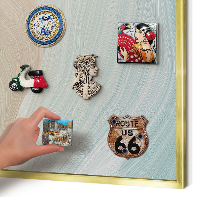 Lavagna magnetica per calamite souvenir in colore oro Vortice pastello