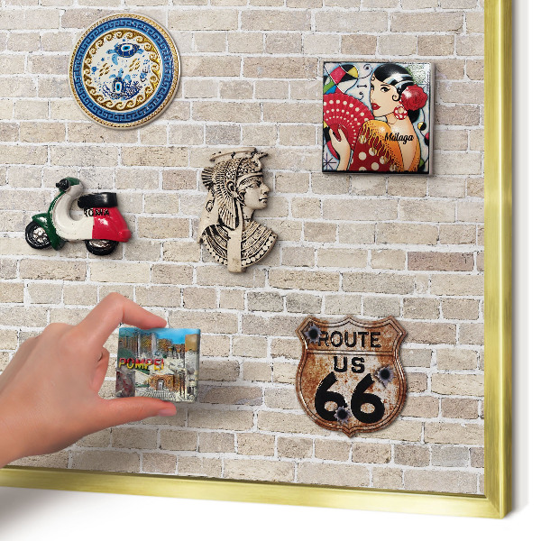 Lavagna magnetica per calamite souvenir in colore oro Motivo a mattoni