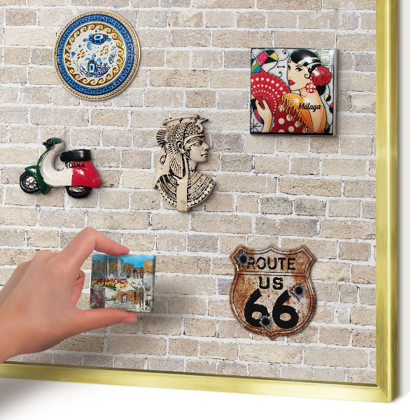 Lavagna magnetica per calamite souvenir in colore oro Motivo a mattoni