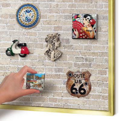 Lavagna magnetica per calamite souvenir in colore oro Motivo a mattoni