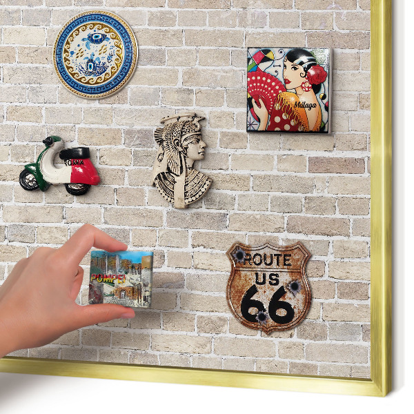 Lavagna magnetica per calamite souvenir in colore oro Motivo a mattoni