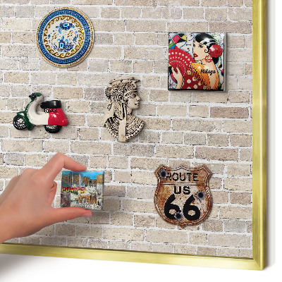 Lavagna magnetica per calamite souvenir in colore oro Motivo a mattoni