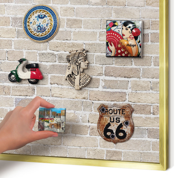 Lavagna magnetica per calamite souvenir in colore oro Motivo a mattoni