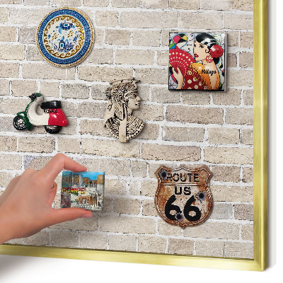 Lavagna magnetica per calamite souvenir in colore oro Motivo a mattoni