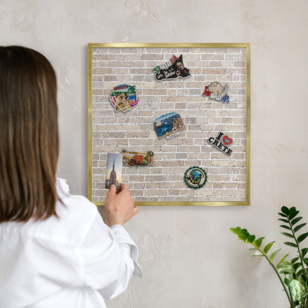 Lavagna magnetica per calamite souvenir in colore oro Motivo a mattoni