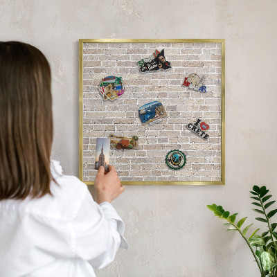 Lavagna magnetica per calamite souvenir in colore oro Motivo a mattoni