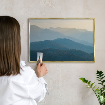 Lavagna magnetica per calamite souvenir in colore oro Panorami montani