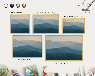 Lavagna magnetica per calamite souvenir in colore oro Panorami montani