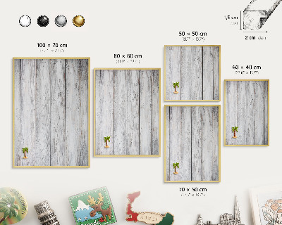 Lavagna magnetica per calamite souvenir in colore oro Legno rustico