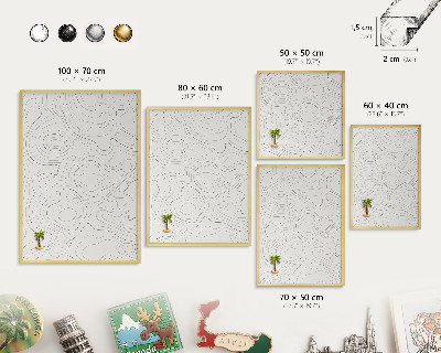 Lavagna magnetica per calamite souvenir in colore oro Stile geometrico