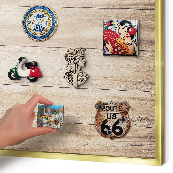 Lavagna per calamite delle vacanze con cornice dorata Tavole di legno