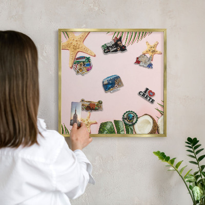 Lavagna magnetica per calamite souvenir in colore oro Vacanza tropicale