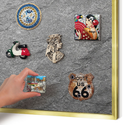 Lavagna magnetica per calamite souvenir in colore oro Pietra grigia