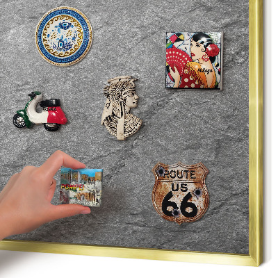 Lavagna magnetica per calamite souvenir in colore oro Pietra grigia