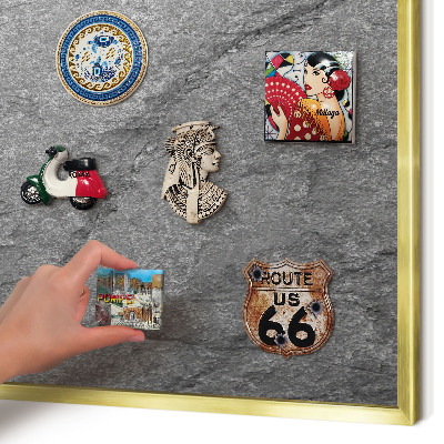 Lavagna magnetica per calamite souvenir in colore oro Pietra grigia