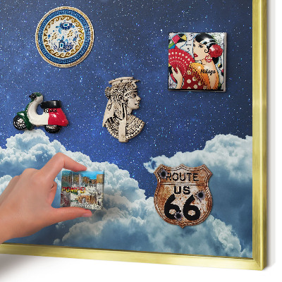 Lavagna magnetica per calamite souvenir in colore oro Notte cosmica