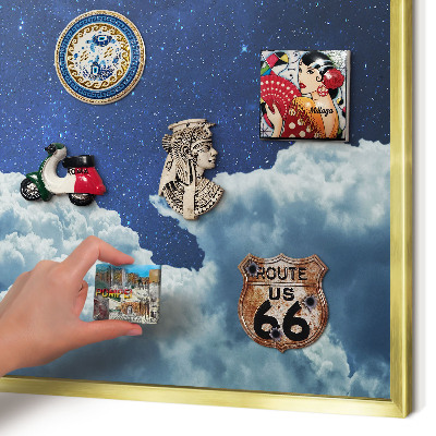 Lavagna magnetica per calamite souvenir in colore oro Notte cosmica