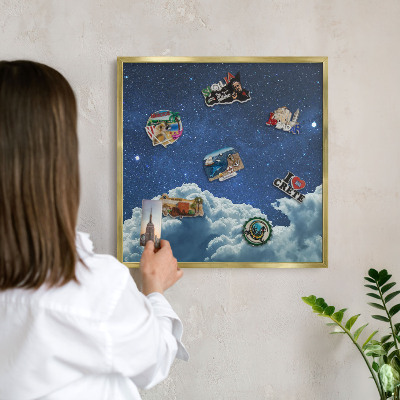 Lavagna magnetica per calamite souvenir in colore oro Notte cosmica