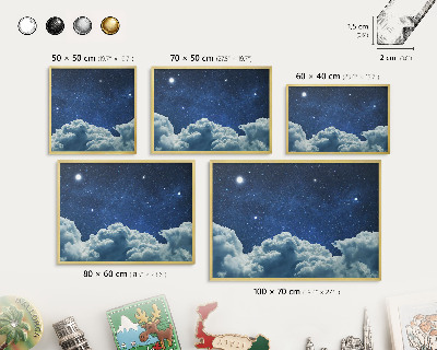 Lavagna magnetica per calamite souvenir in colore oro Notte cosmica