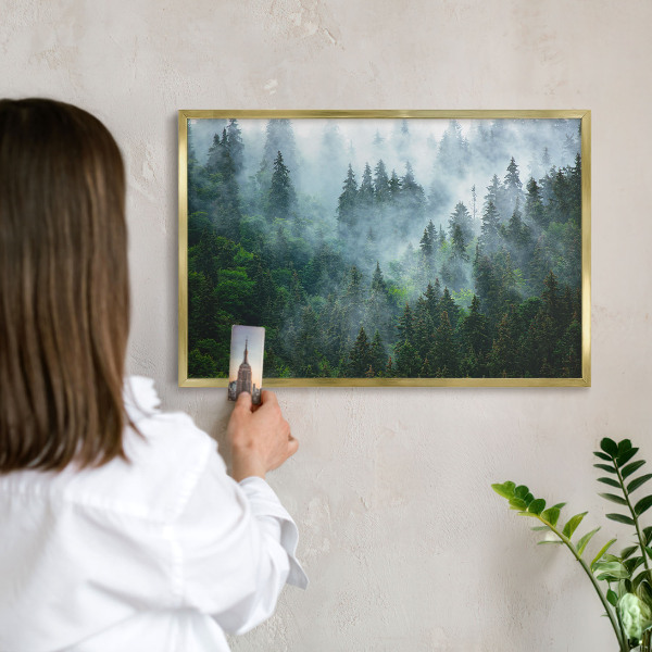 Lavagna magnetica per calamite souvenir in colore oro Foresta misteriosa