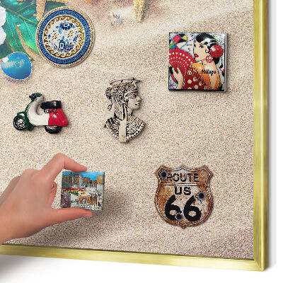 Lavagna magnetica per calamite souvenir in colore oro Relax estivo