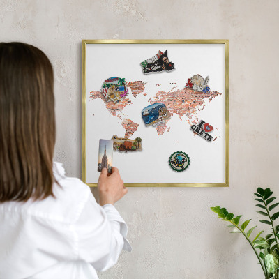Lavagna per calamite delle vacanze con cornice dorata Mappa dei mattoni